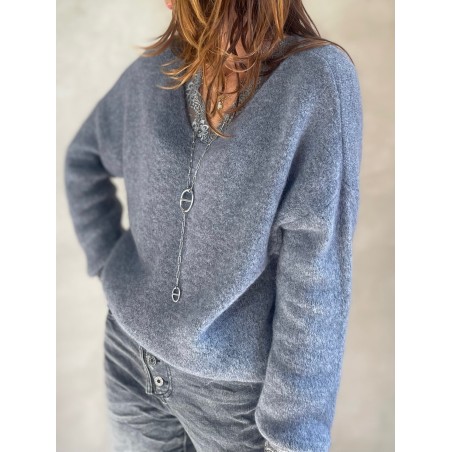 Pull alpaga gris