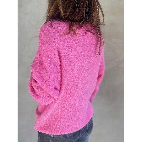 Pull alpaga rose