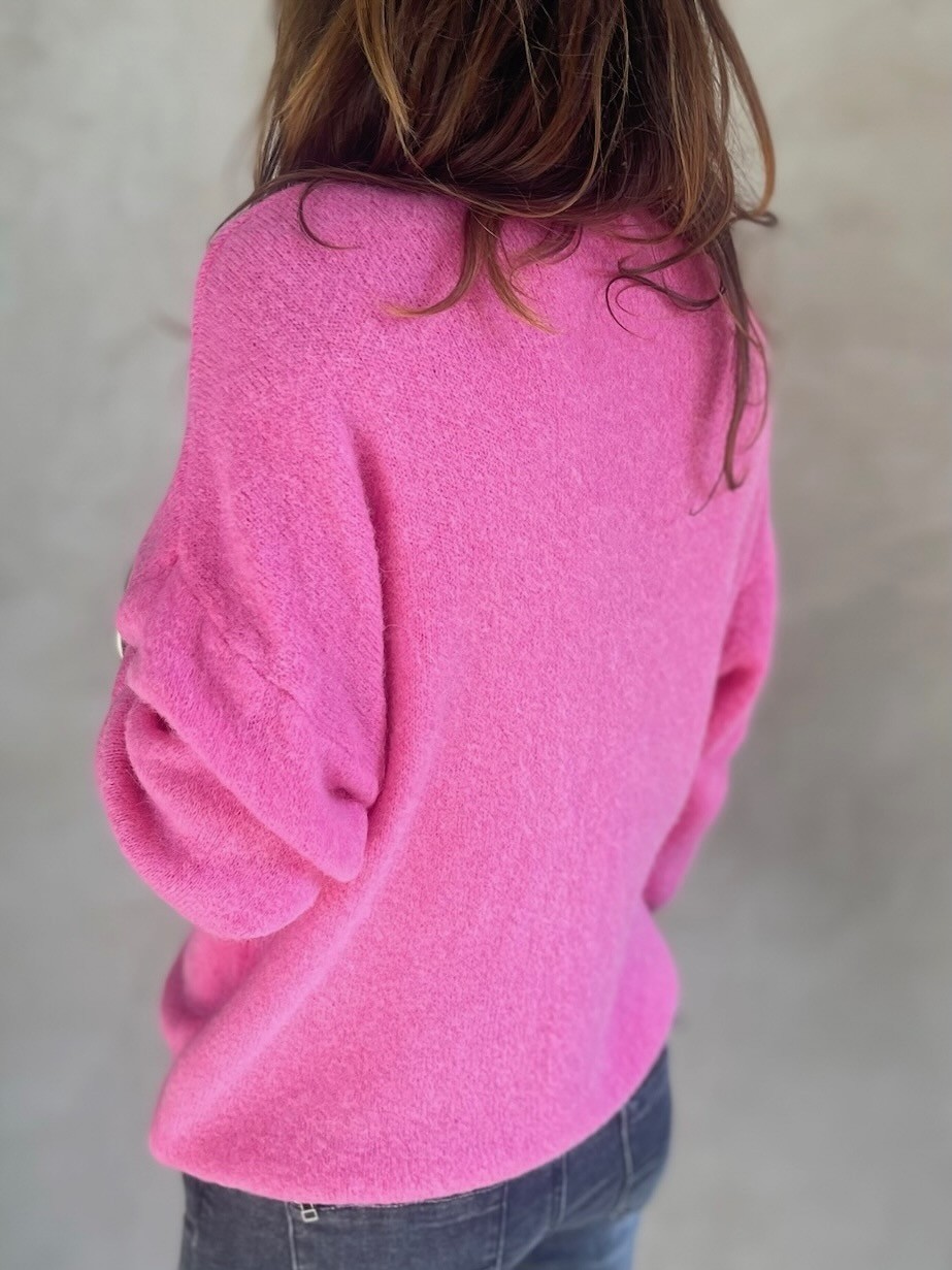 Pull alpaga rose