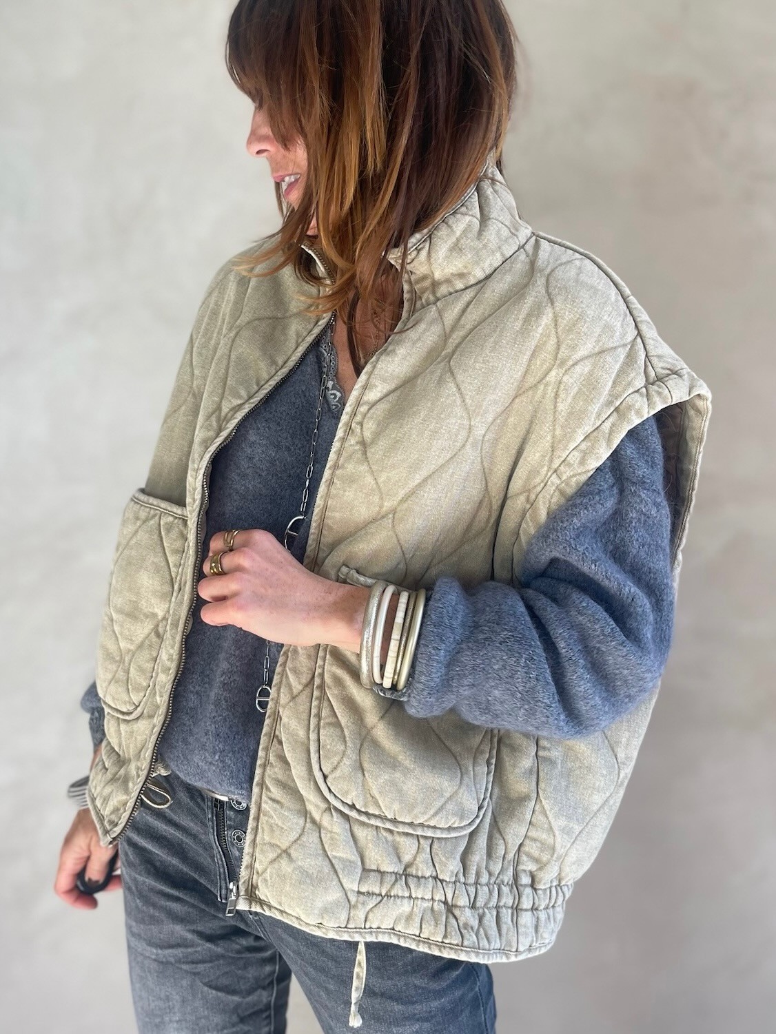 Veste matelassée beige