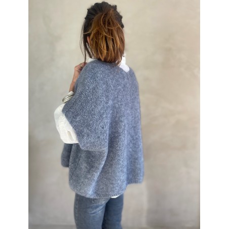 Pull manches courtes gris