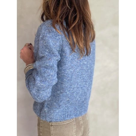 Gilet bleu chiné