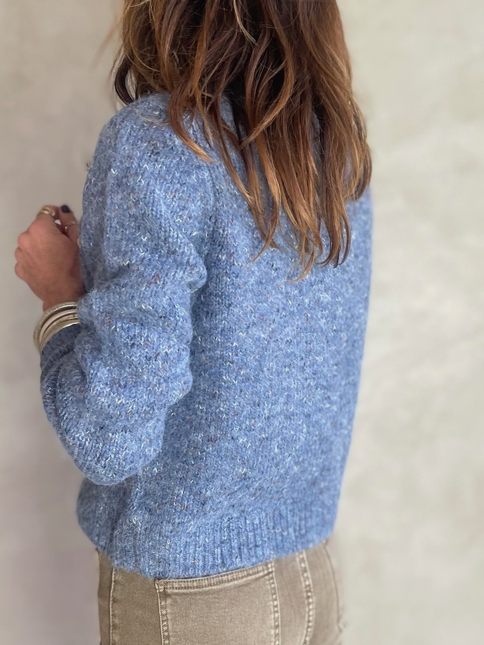 Gilet bleu chiné