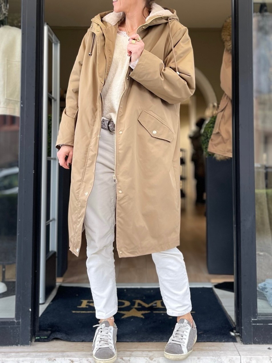 Manteau long camel