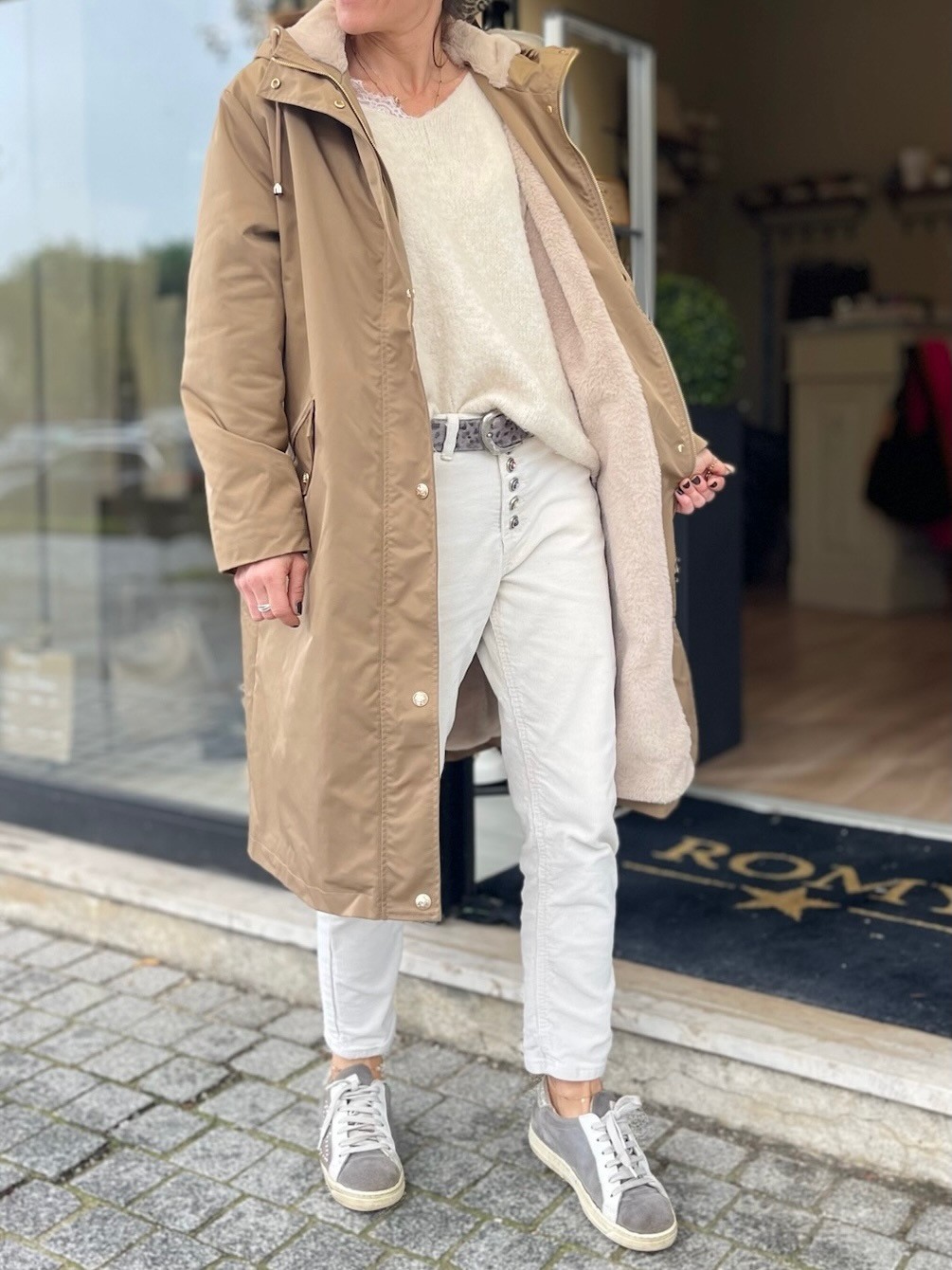 Manteau long camel