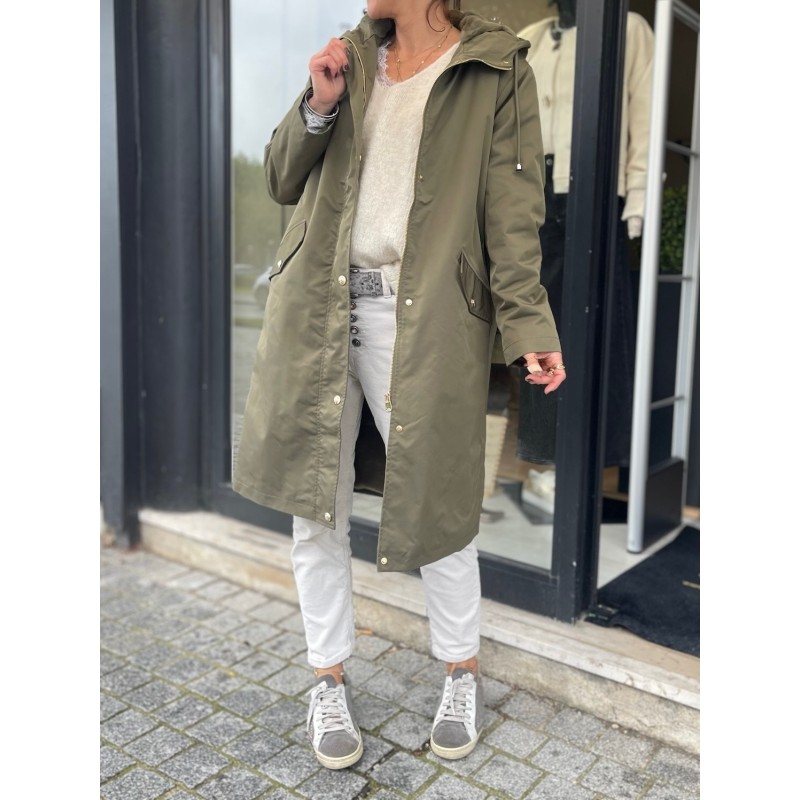 Manteau long kaki