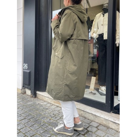 Manteau long kaki