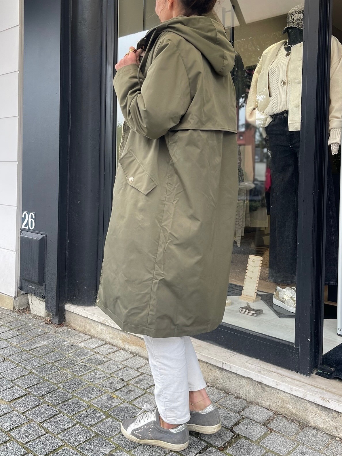 Manteau long kaki