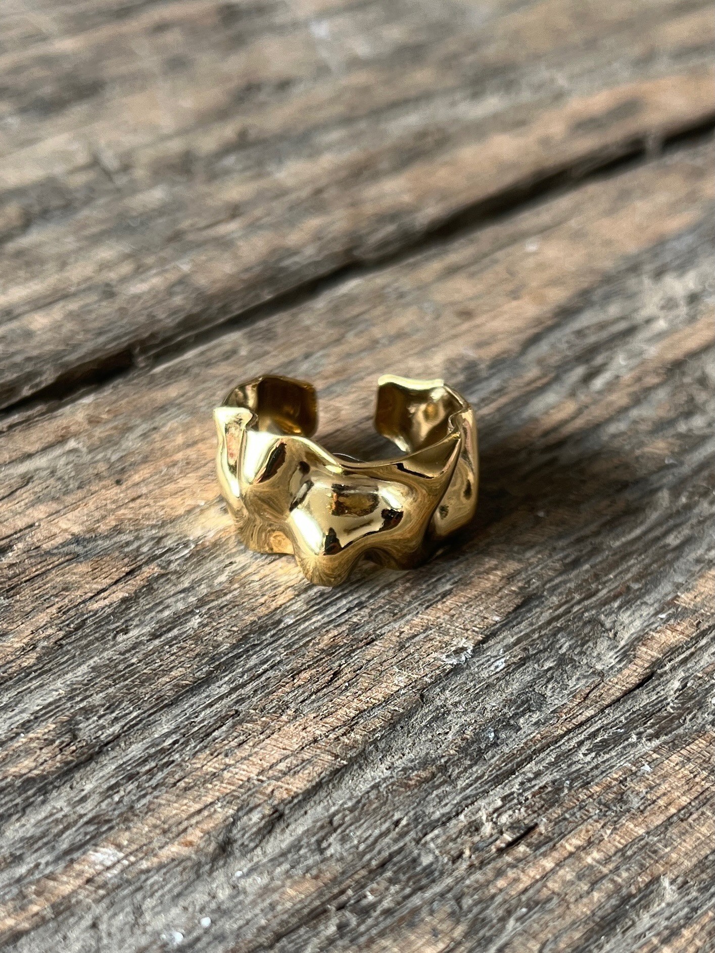 Bague martelée gold