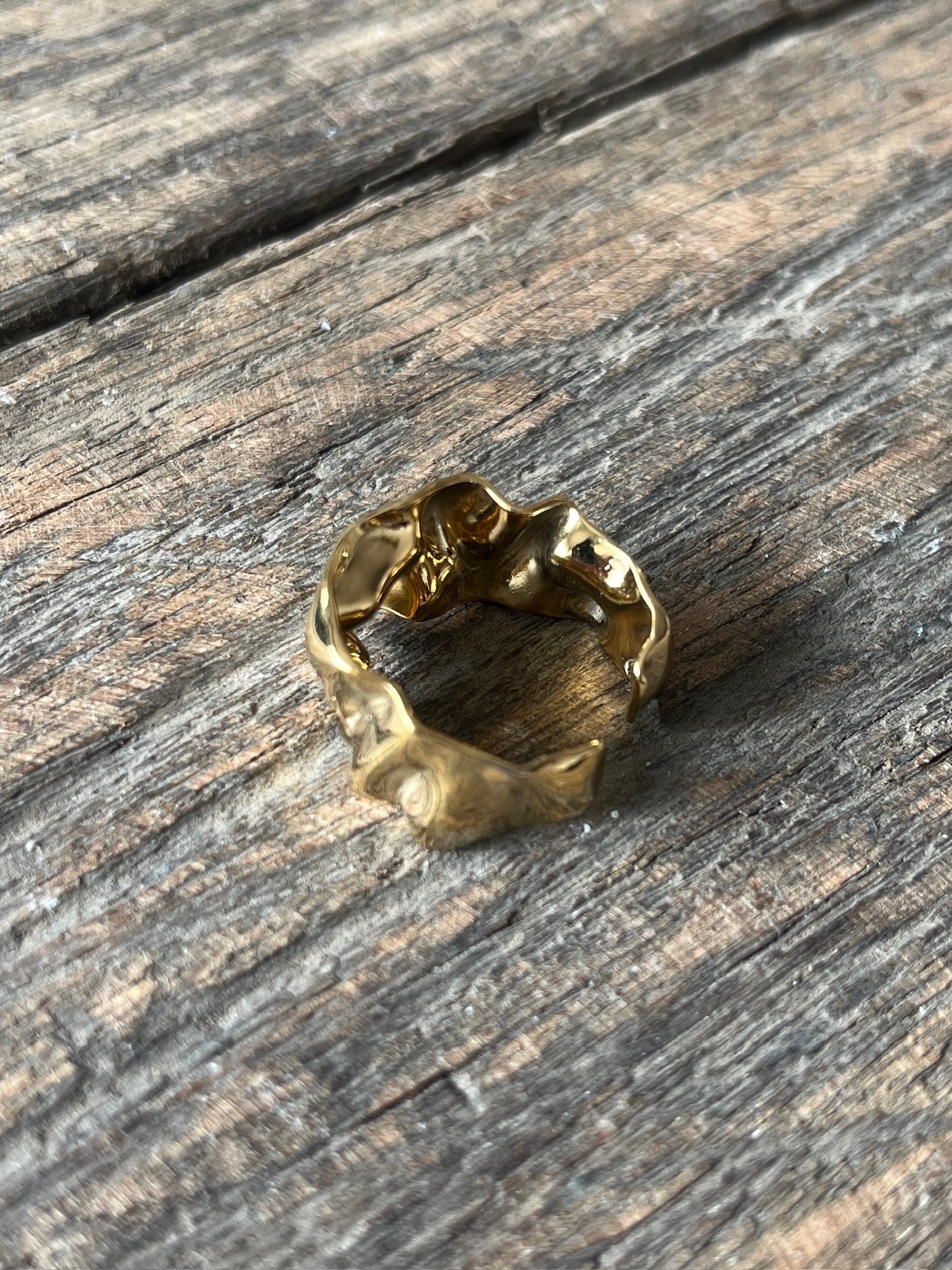 Bague martelée gold