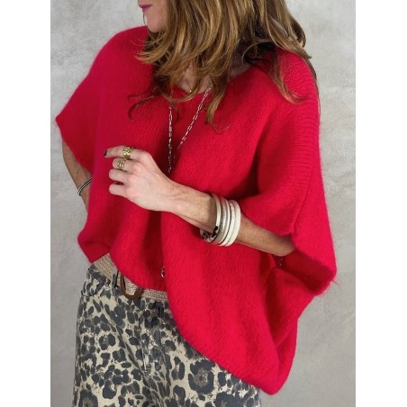 Pull manches courtes rouge