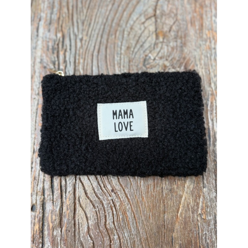 Pochette bouclette noire MAMA LOVE