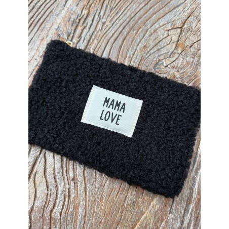 Pochette bouclette noire MAMA LOVE