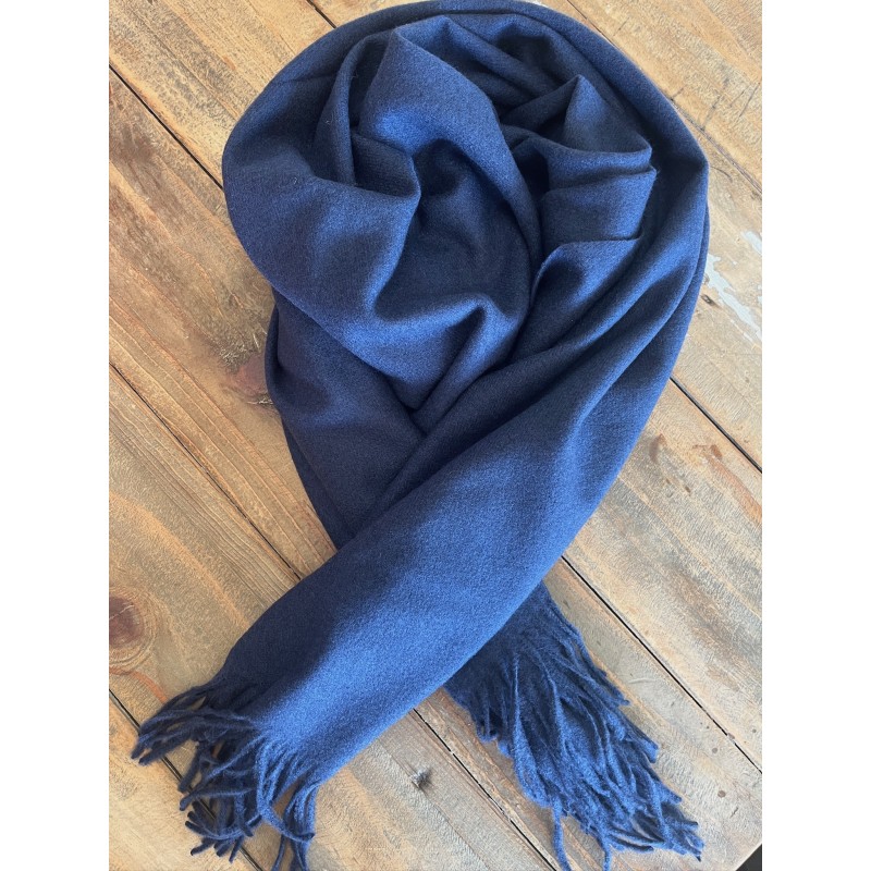 Foulard marine à franges