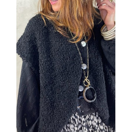 Gilet bouclettes noir