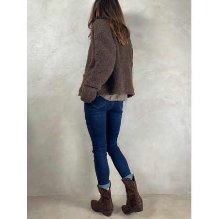 Gilet choco boutons gold