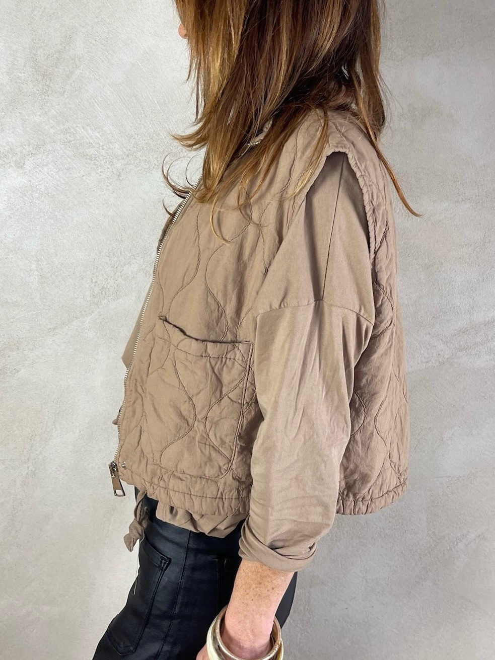 Veste molletonnée camel