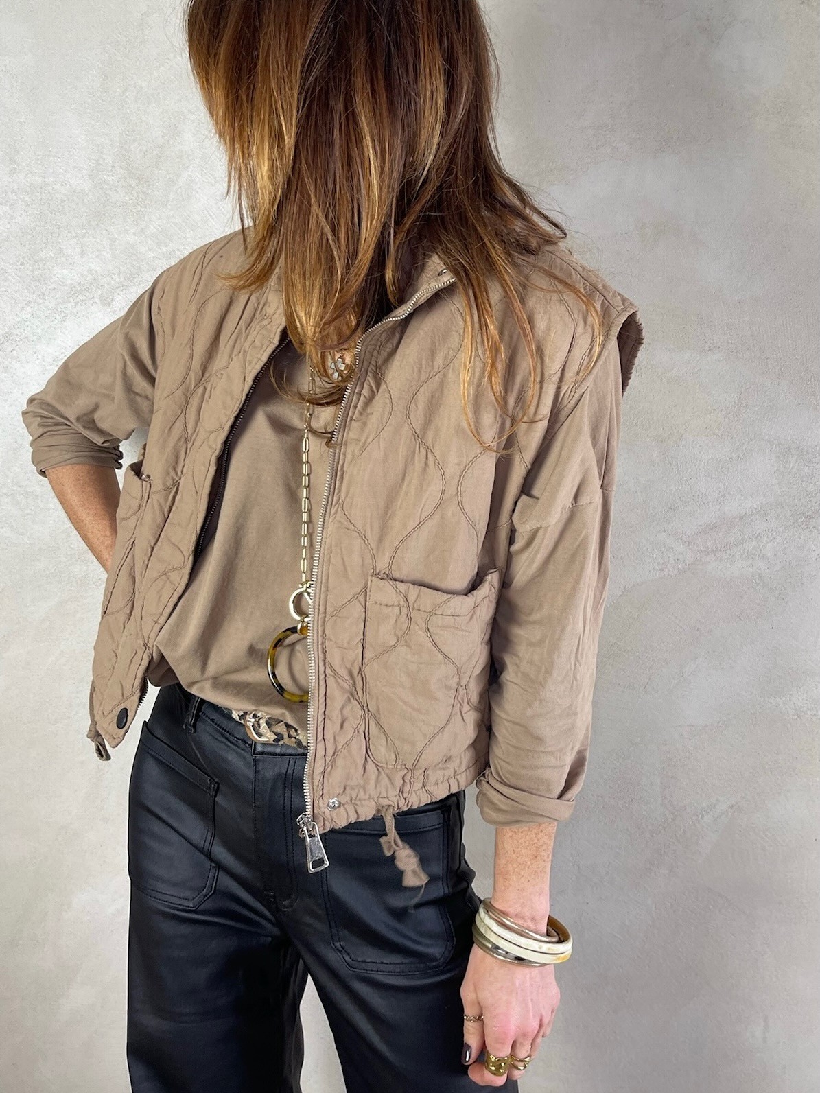 Veste molletonnée camel