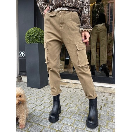 Pantalon cargo camel