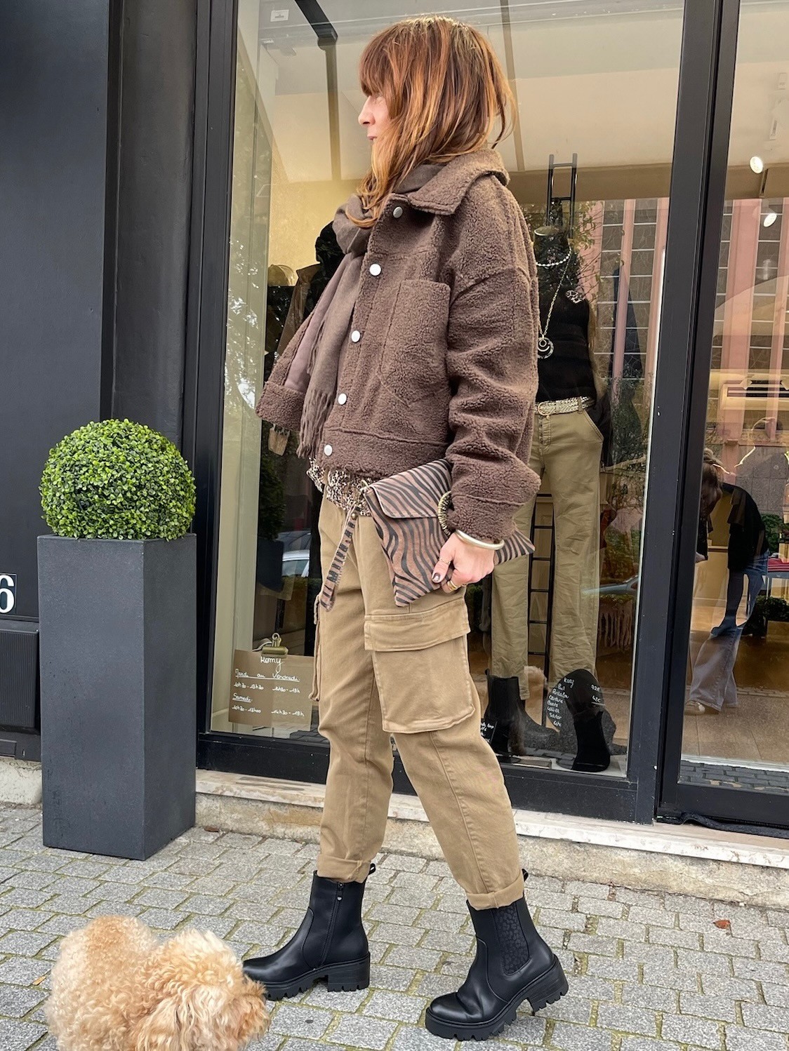 Pantalon cargo camel