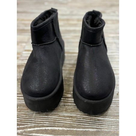 Mini boots paillettes noires