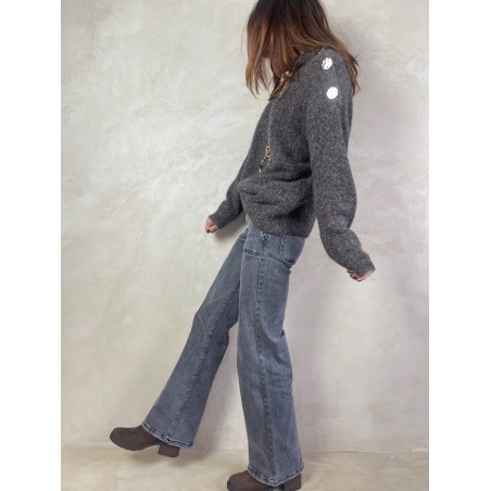 Jean flare gris