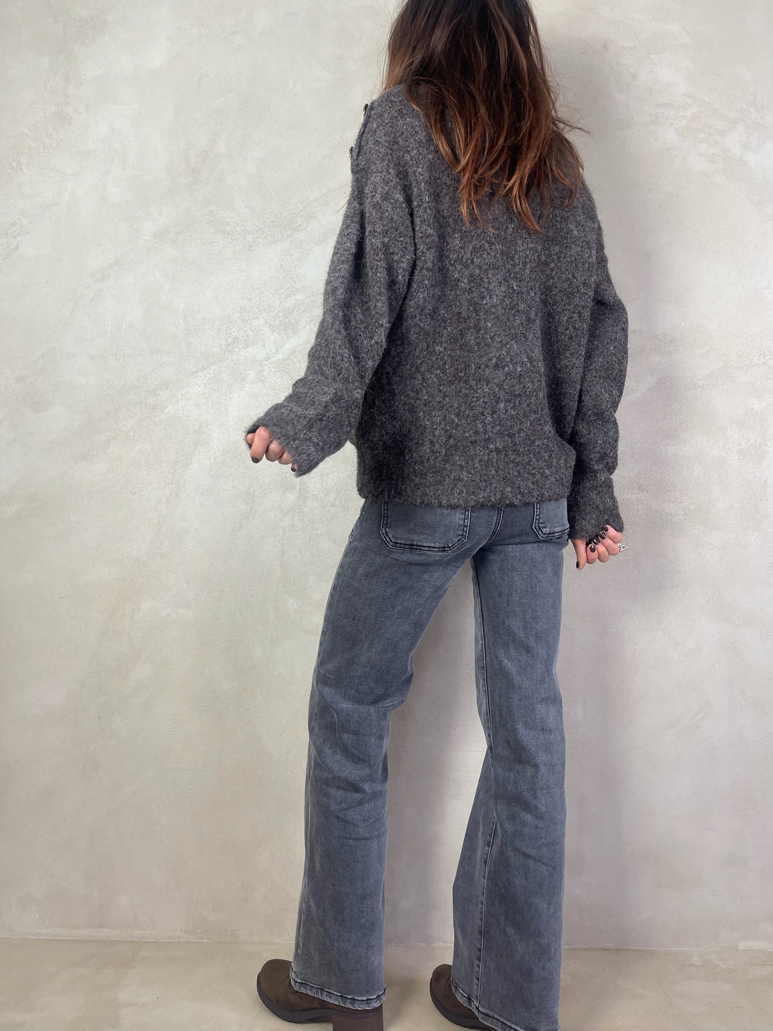 Jean flare gris