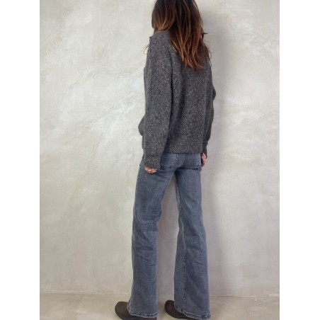 Jean flare gris