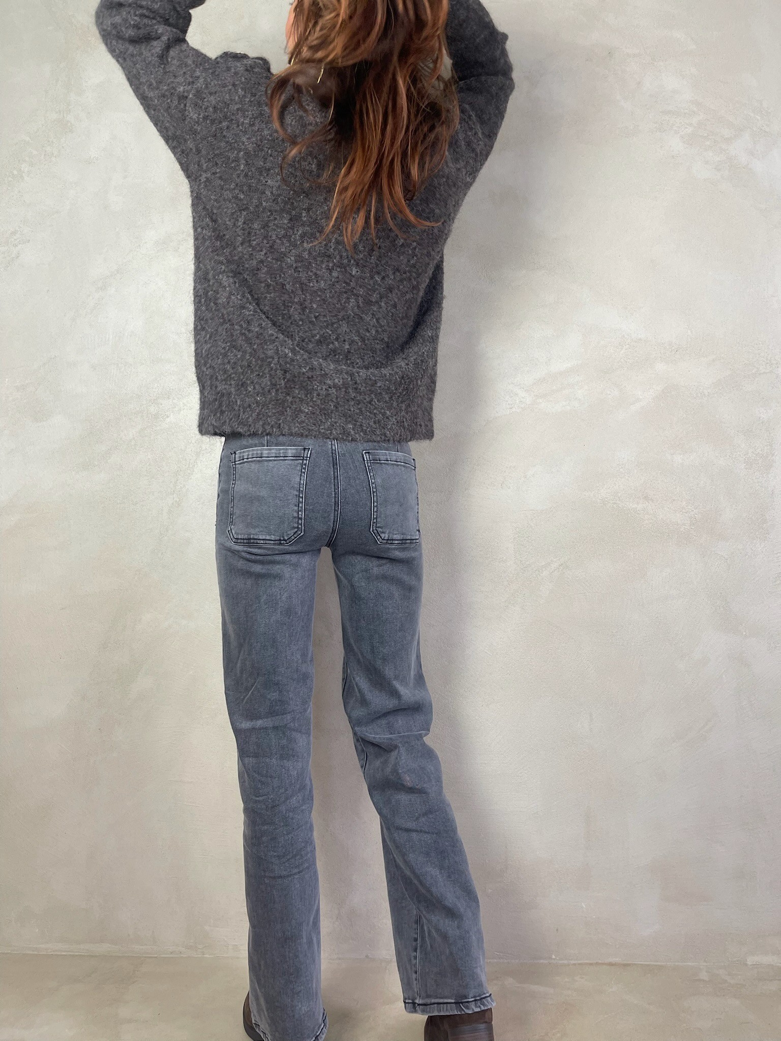 Jean flare gris