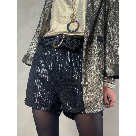 Short sequins noir