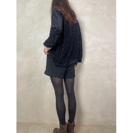 Chemise léo velours noire