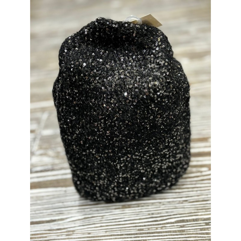 Bonnet sequins noir