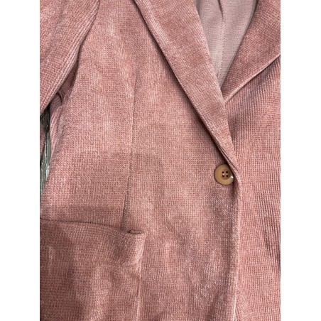 Veste velours Rose Poudré