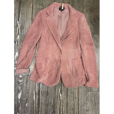 Veste velours Rose Poudré