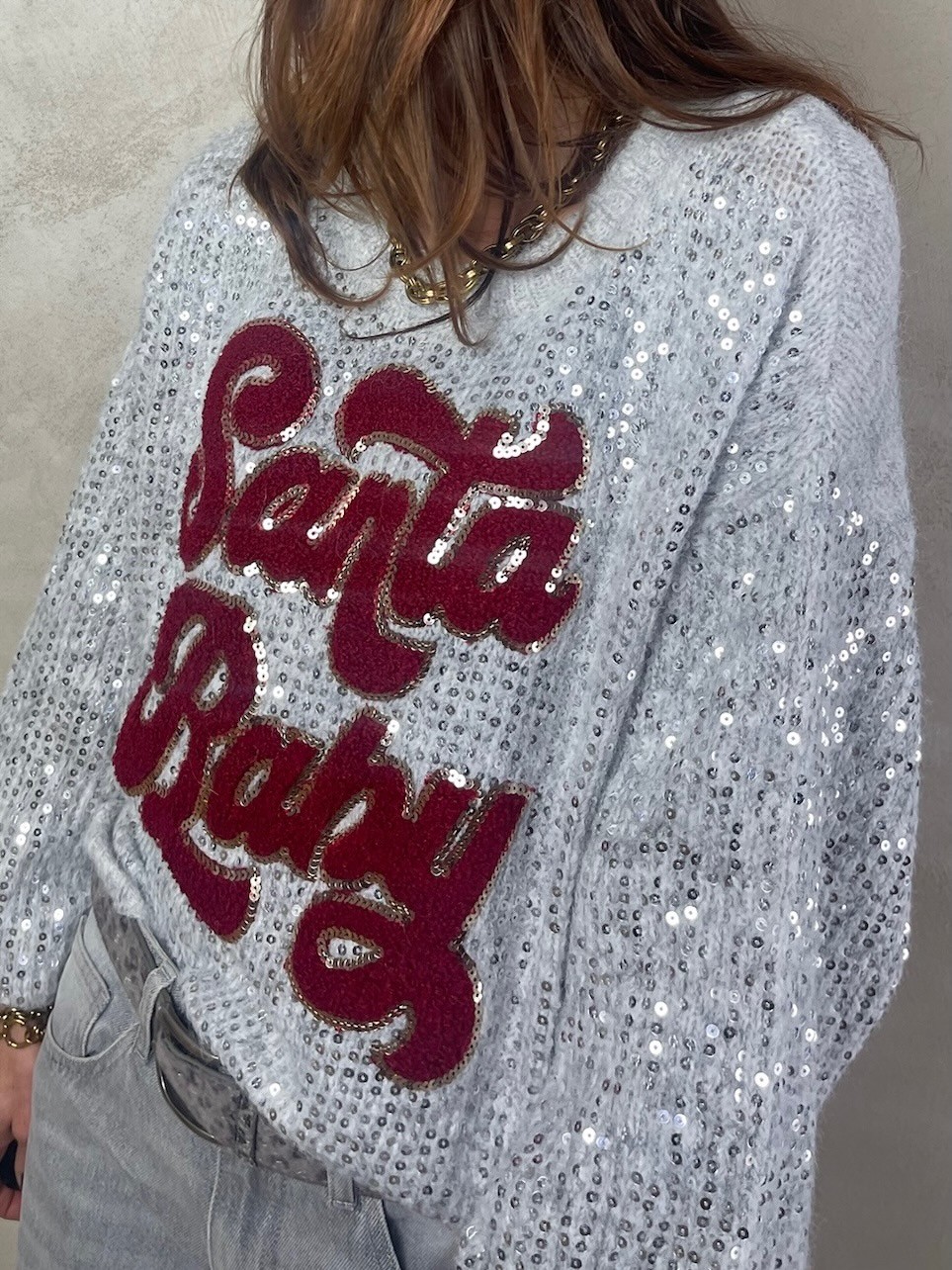 Pull sequins Santa Baby