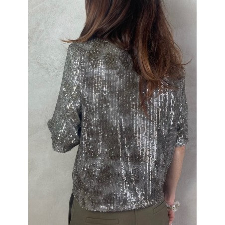 Top sequins kaki