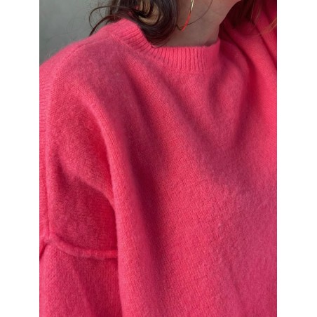 Pull alpaga couture corail