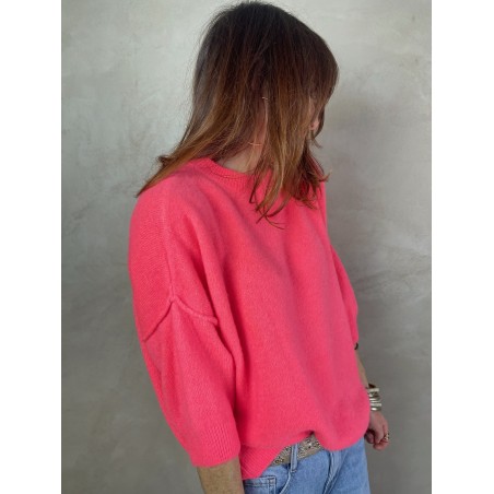 Pull alpaga couture corail