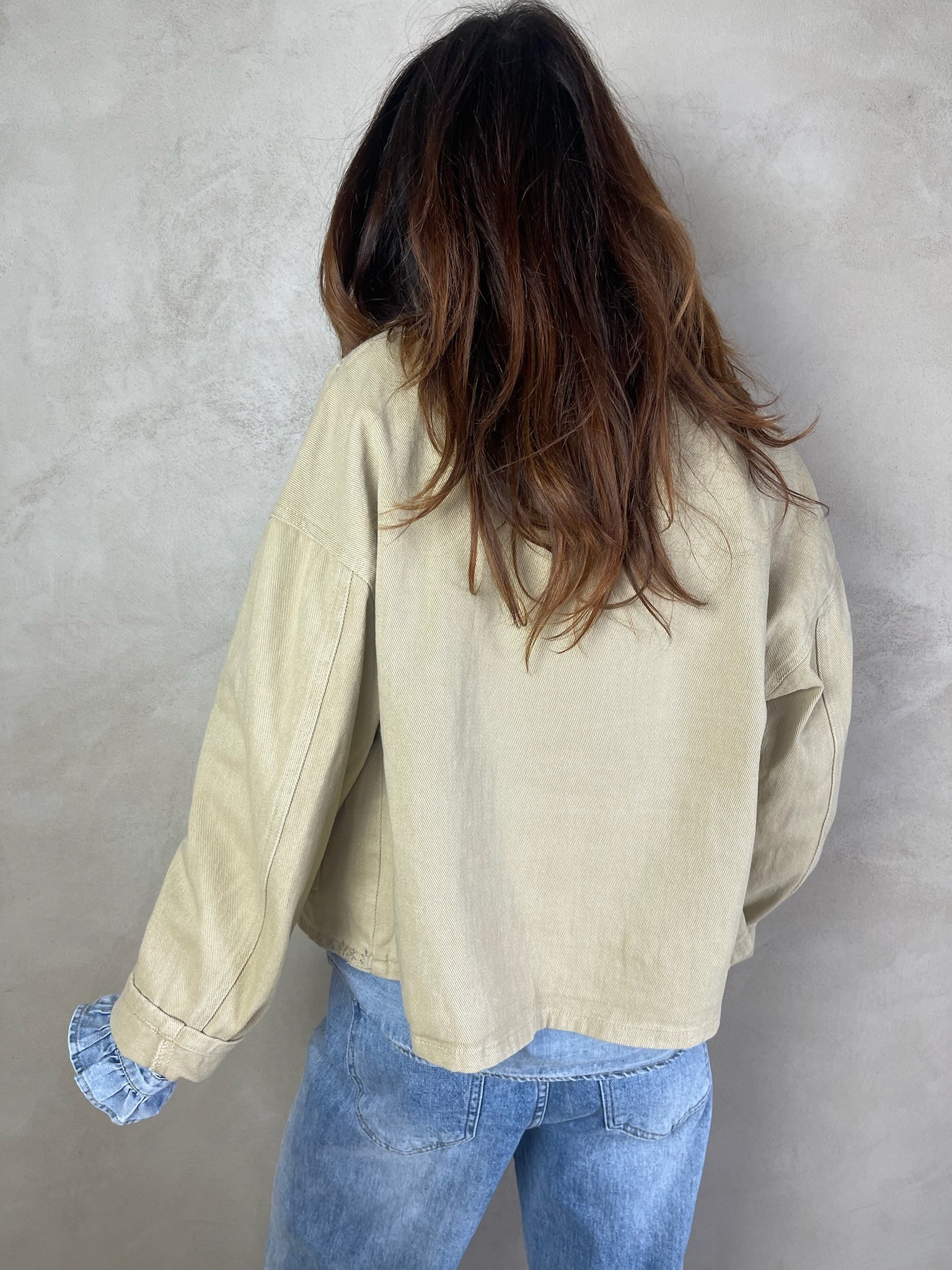 Veste denim beige