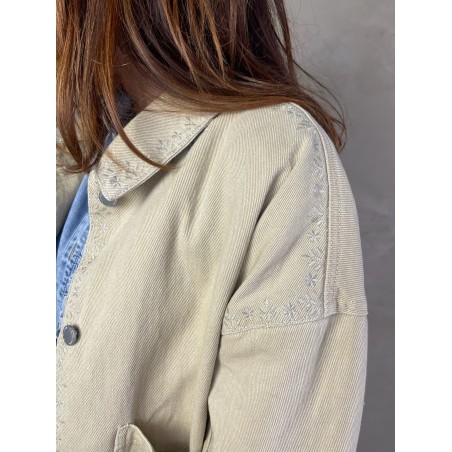 Veste denim beige