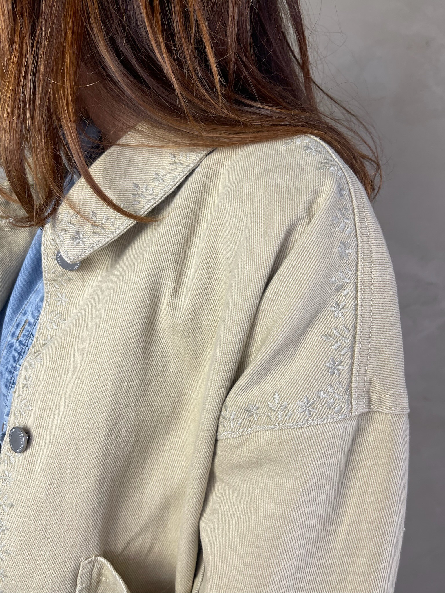 Veste denim beige