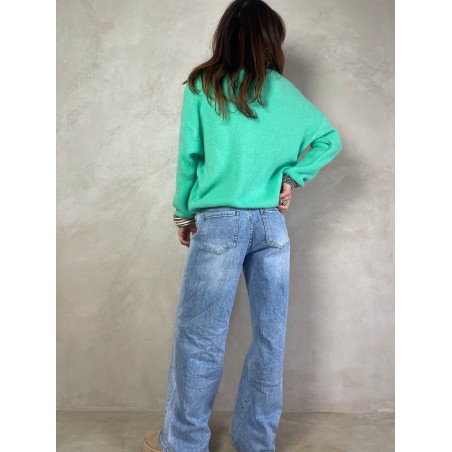 Pull alpaga vert pastel