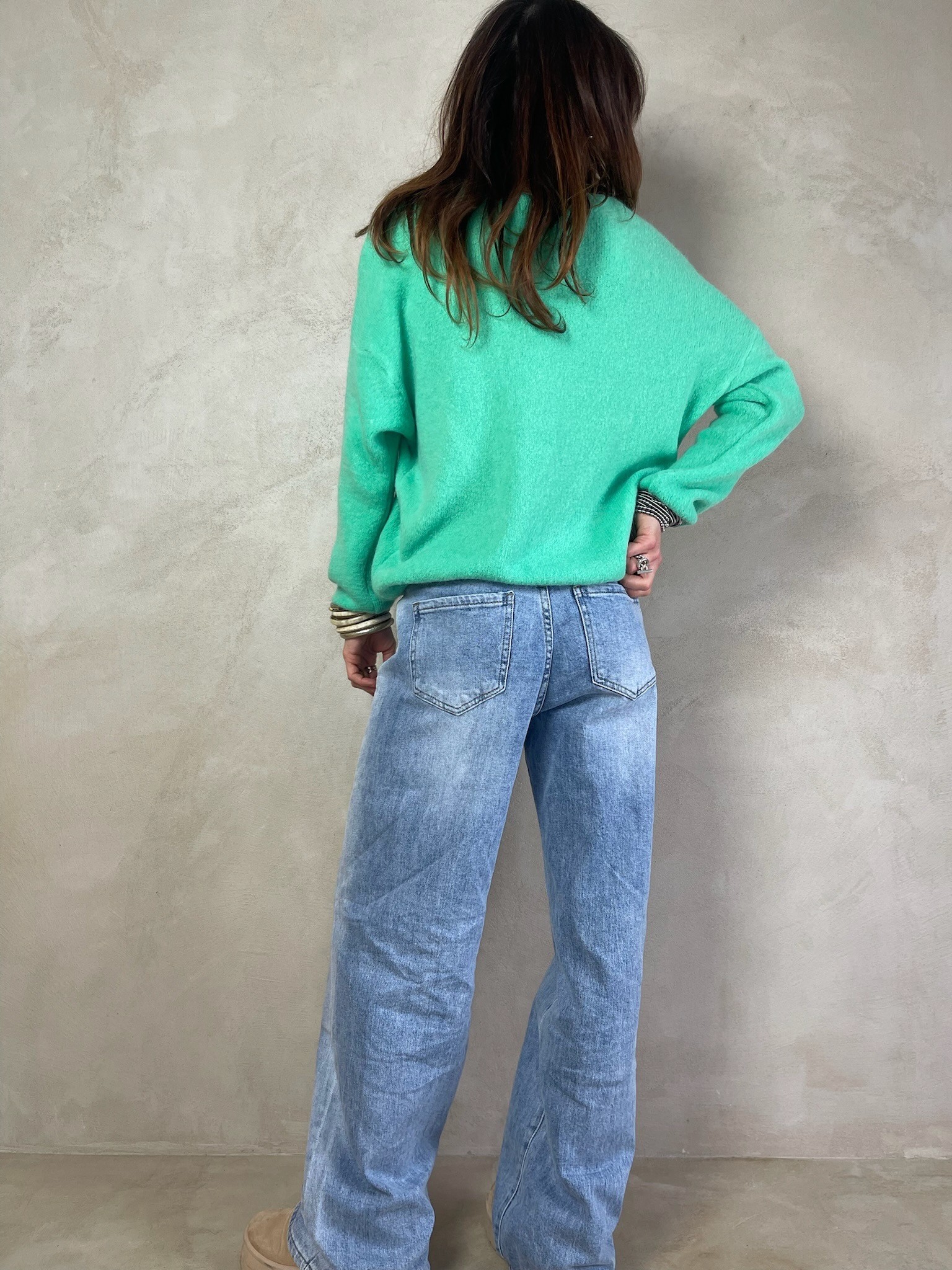 Pull alpaga vert pastel