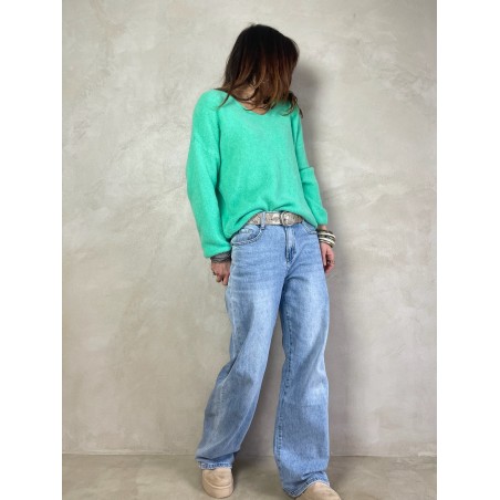 Pull alpaga vert pastel