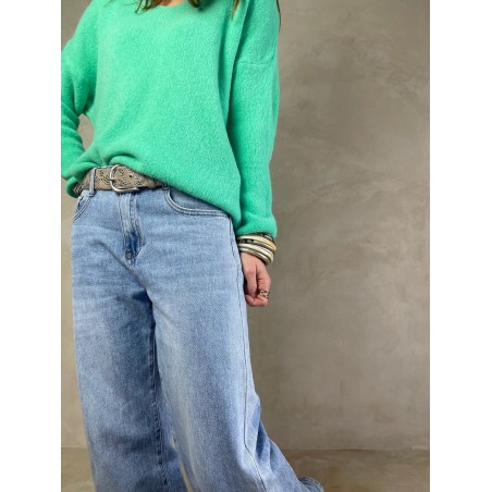 Pull alpaga vert pastel