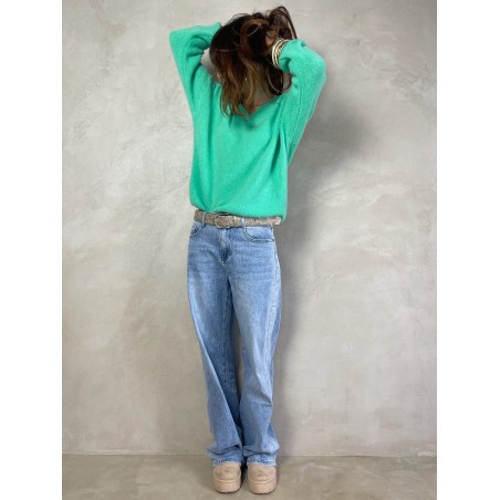 Pull alpaga vert pastel