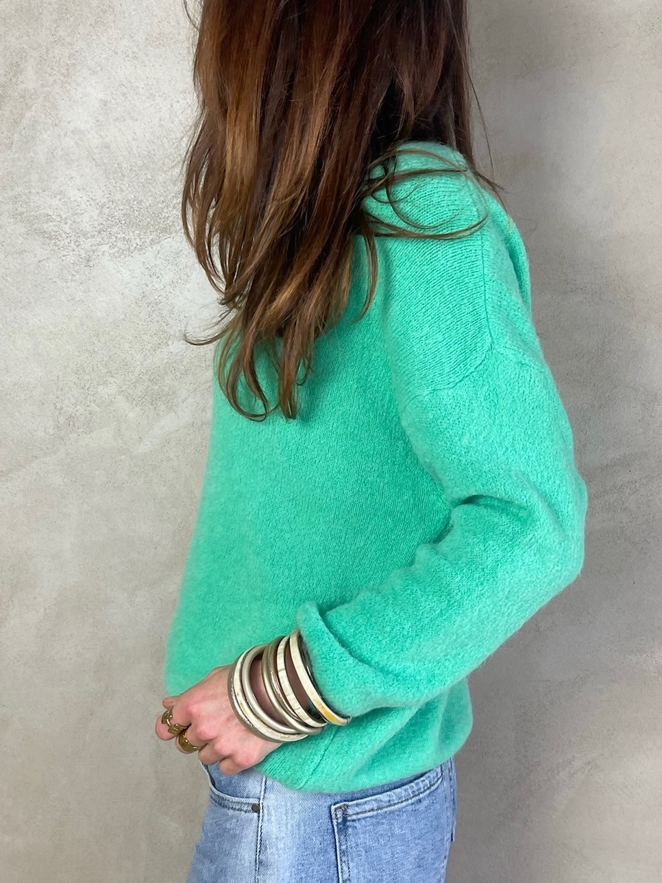 Pull alpaga vert pastel