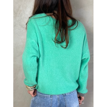 Pull alpaga vert pastel