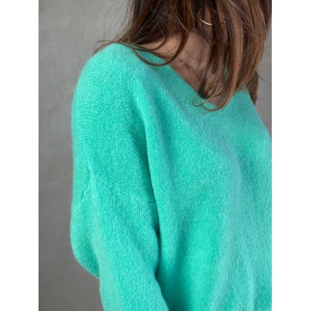 Pull alpaga vert pastel