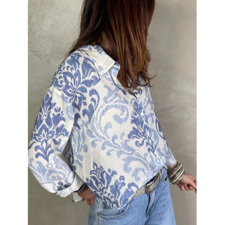 Chemise arabesque bleue